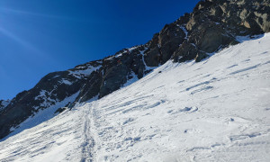 Hochtour Großglockner - beim Bahnhof, Rückblick Eisleitl Hochtour Großglockner - beim Bahnhof, Rückblick Eisleitl