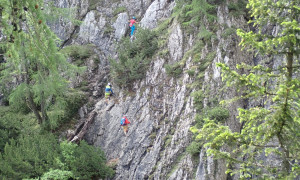 Klettersteig Verborgene Welt - beim Einstieg