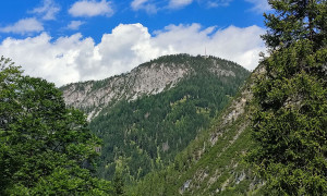 Klettersteig Verborgene Welt - Rückweg, Blick zum Rauchkofel