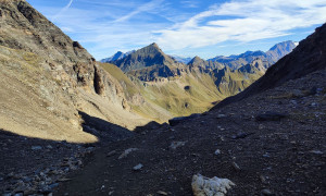 Wilde Kreuzspitze, Wurmaulspitze - Rauhtaljoch, Rückblick zur Grabspitze