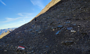 Wilde Kreuzspitze, Wurmaulspitze - Rauhtaljoch, unschwieriger Weiterweg