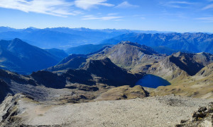 Wilde Kreuzspitze, Wurmaulspitze - Aufstieg, Blick zum Wilder See