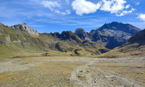 Wilde Kreuzspitze, Wurmaulspitze - Abstieg mit Blick zur Wumaulspitze