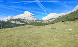 Bergtour Conturines, Lavarella - Tadegajoch, mit Blick zum Piz Taibun