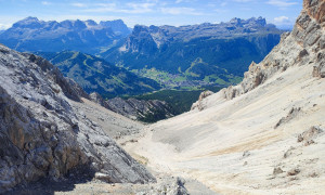Bergtour Conturines, Lavarella - Abstieg, bei der Lavarellascharte