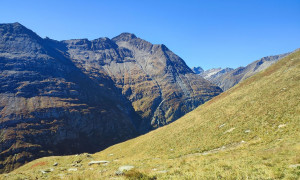 Bergtour Quirl - Aufstieg mit Blick Kleinschober und Hochschober