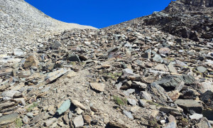 Bergtour Quirl - Aufstieg, über Schuttrinnen