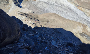 Bergtour Quirl - Aufstieg, Blockkletterei Rückblick