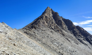 Bergtour Quirl - Abstieg, Rückblick Gipfel