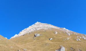 Bergtour Quirl - Abstieg, Rückblick Ogasilspitze