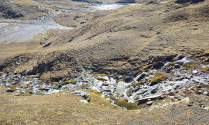 Bergtour Quirl - Abstieg, Blick zu den Seen bei Hohe Gruben